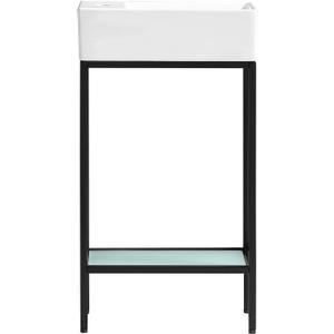 Swiss Madison Pierre 19.5 Single, Freestanding, Open Shelf, Matte Black Frame Bathroom Vanity