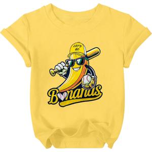 Baseball Shirts for Toddler Girl Boy Baseball Player T Shirt Game Day Sports Fan Short Sleeve Tee Top (Yellow, S)