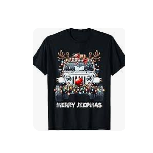 Merry Jeepmas T-Shirt, Black Size XL