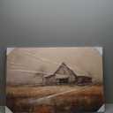 Rustic Canvas Wall Art Old Barn Textured Painting Vintage Farmhouse Wall Decor Pictures For Living Room 36 x 24 Inch (FH01)