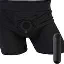 Strap On Vibrator Harness with Bullet Vibrator for Women Discreet and O-Ring, Strap On Boxers for Studs Strapless Strapon Men Strap On Dildo Penis Pegging Underwear Unisex Adult Sex Toy Lesbian Couple