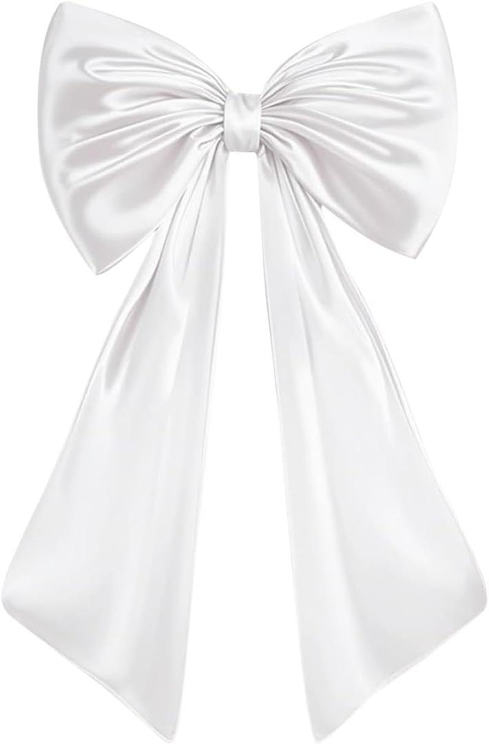 Large Bow Decor for Room, Large White Bow Birthday Party Backdrop, Wall and Door Decorations for Birthday, Wedding, Bridal Shower, Coquette Theme (White)