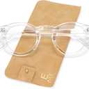 EASY READ Retro Round Blue Light Blocking Reading Glasses for Women,Anti UV Readers for Women with Spring Hinge +2.00