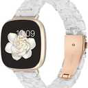 Wearlizer Resin Band Compatible with Fitbit Sense Bands/Versa 3 Bands/Sense 2 Bands/Versa 4 Bands for Women Men, Cute Fashion Lightweight Wristband Strap Accessories for Versa 3/4/Sense 2