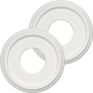 2 Pack Molded PU Ceiling Medallion for Light Fixtures and Pendants 10"OD x 4"ID x 1 "P (Fits Canopies up to 7-1/4") White