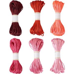 FASHEWELRY 131 Yards 3mm Nylon Satin Cord Pastel Nylon Rattail Beading String Chinese Knotting Cord for Jewelry Making, Necklaces, Friendship Bracelets, Tassels and Craft