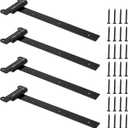 SPARKWHIZ Gate Hinges Heavy Duty Door Hinges 24 inch with 28 Mounting Screws for Gates, Barns, Sheds, Cabinets, Black Coating for Rust and Corrosion Prevention, 4 Pack