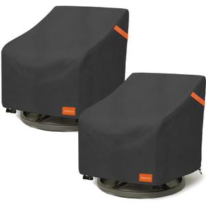 Outdoor Swivel Chair Cover 2 Pack,600D Heavy Duty 100% Waterproof Outdoor Chair Covers,Patio Furniture Covers for Swivel Patio Chairs,33" W x 35" D x 36" H,Black