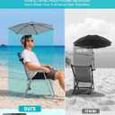 KingCamp UPF 50+ Beach Chair Umbrella with Clamp Adjustable No-Block View | Portable Lightweight Sun Shade for Sand Lawn,Sturdy Personal Sun Shelter with Carry Bag for Outdoor Camping,Sports Events