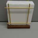 MyGift Napkin Holders for Table & Kitchen, Brass-Tone Wire Metal Napkin Dispenser with Wood Base, Modern Farmhouse Tabletop Dining Decor for Home/Cafe/Restaurant