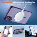 zapica Magnetic for iPhone 16 Case, Upgraded [Camera Control Button] [Full Camera Protection] [with 1 Screen Protector] Translucent Matte Shockproof Protective Phone Cover, Deep Purple