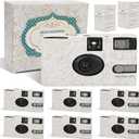 6 Pack Disposable Cameras Bulk for Wedding, Golden Rose Single-Use 35mm Film Disposable Camera with Flash, ISO 400 17 Exposures for Outdoor Travel Gathering Anniversary Birthday Party Supply