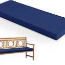 Summsun Outdoor Bench Cushion: Waterproof and Fade Resistant Patio Furniture Cushions - Non-Slip Bench Pad Cushion with Removable Cover for Garden Swing Porch Sofa Settee, 48 x 18 x 3 Inch, Navy Blue