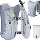 N NEVO RHINO Running Vest,Hydration Vest 5L with 1.5L Water Bladder,Lightweight Hydration Pack Water Backpack for Hiking Race (Gray)