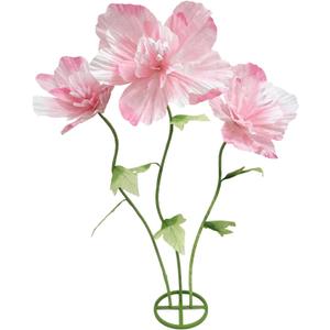 Large Artificial Paper Flowers Decoration, Giant Fake Flower with Standing Base Home Hotel Office Wedding Background Shop Window Display Photography Props Baby Shower Banquet Art Gallery Decor, Pink