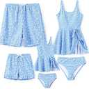 PATPAT Family Matching Swimwear Floral Pattern Tankini Swimsuits and Swim Trunks