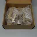 Mega Handles Schein Passage Door Handle - 1 Pack Reversible Gold Door Handle, Heavy Duty No Lock Door Handles Interior for Closet & Hallway, Fits All Standard Door Sizes - Satin Brass