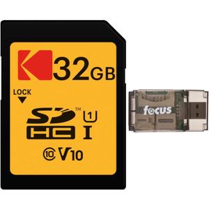 Kodak 32GB Class 10 UHS-I U1 SDHC Memory Card Bundle with All-in-One Card Reader (2 Items)