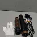 Round Hair Blow Dryer Brush - 1.2 Inch Ceramic Barrel Hair Dryer Brush for Short/Middle Hair, One Step Drying, Volumizing, Straightening and Styling, Negative Ionic Dryer Brush (Black-Golden, 1.2)