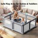 Foldable Baby Playpen with Mat, 71x59 Portable Collapsible Playpen for Babies and Toddlers, Indoor Outdoor Play Yard Fence with Visible Mesh