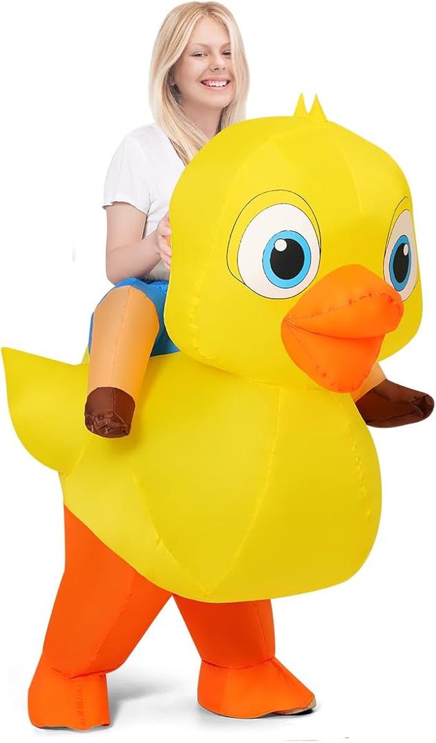 COMIN Inflatable Duck Costume Adult Halloween Blow up Funny Party Halloween Costume for Men/Women 63", size fits all