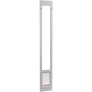 Ideal Pet Products Aluminum Pet Patio Door, Adjustable Height 77-5/8" to 80-3/8", 7" x 11-1/4" Flap Size, White, Medium/7" X 11.25" Flap Size