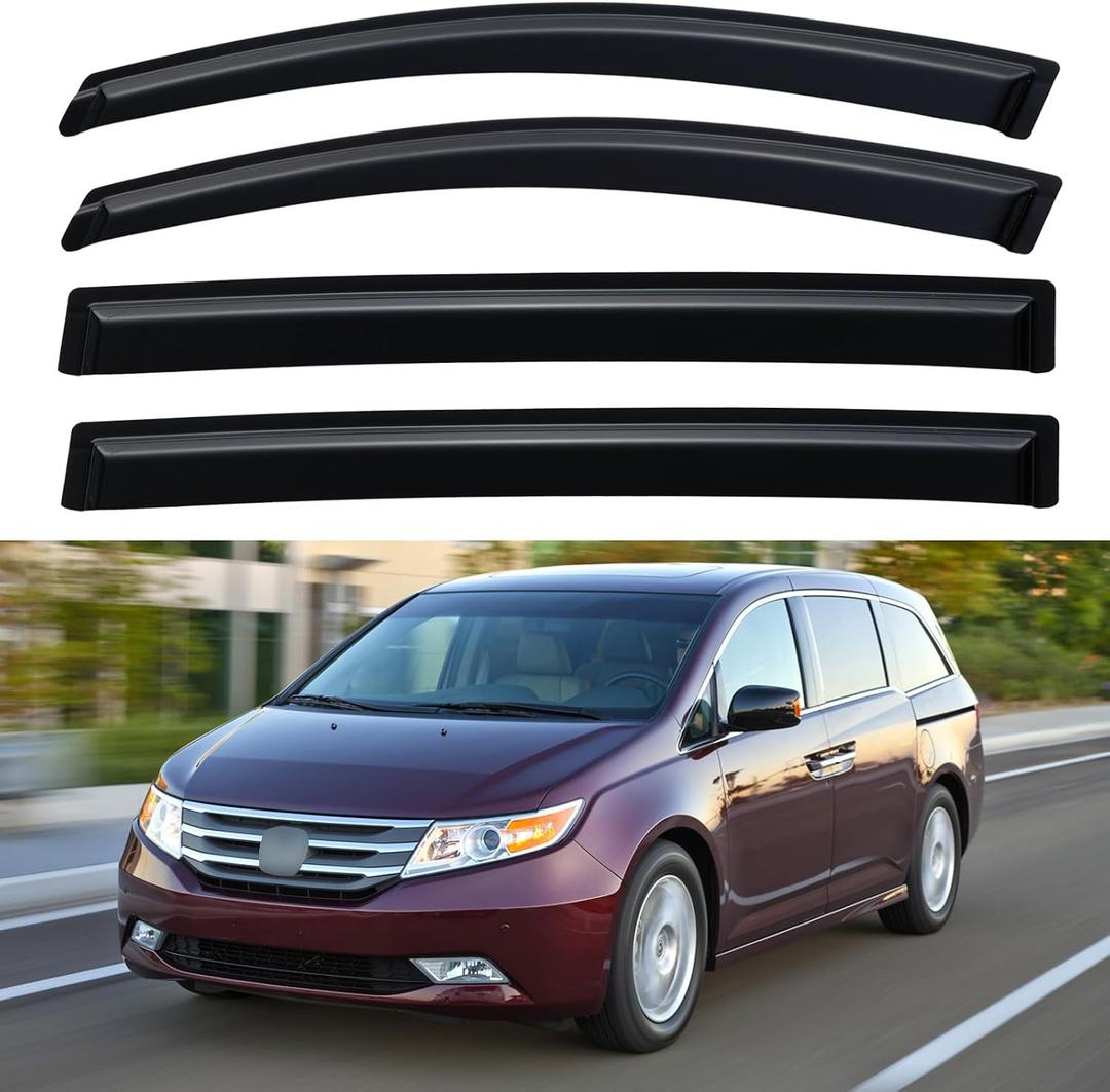 Window Visors Rain Guards for 2011-2017 Honda Odyssey, Out-Channel Window Vent Wind Deflectors Visors Shades for 11 12 13 14 15 16 17 Honda Odyssey