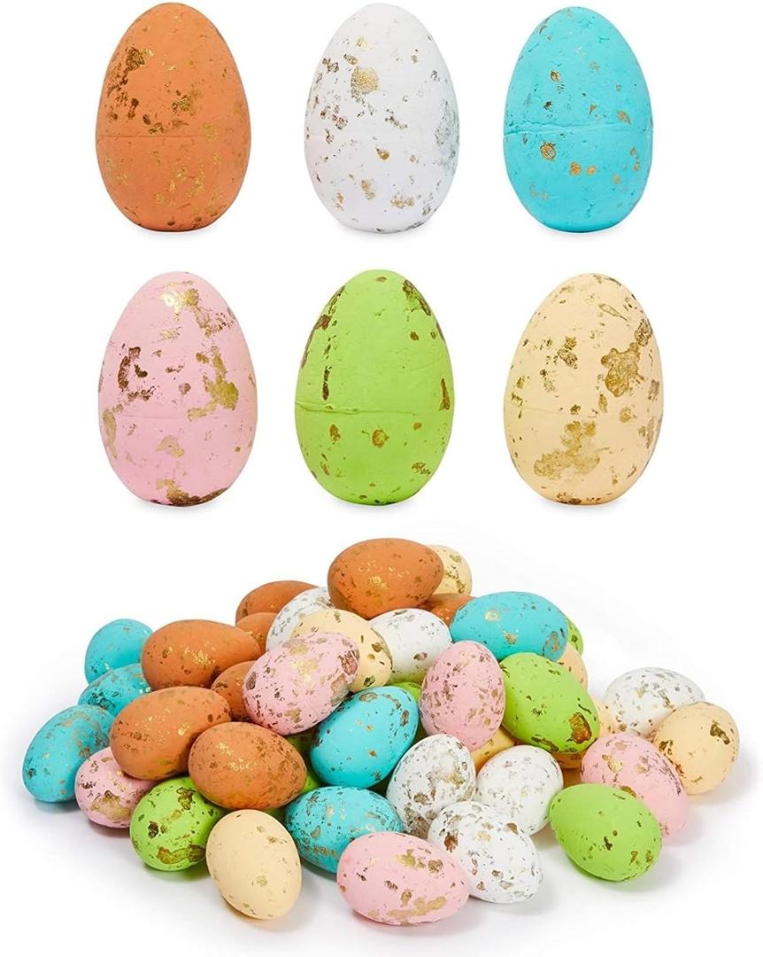 Juvale 50-Pack Foam Easter Eggs for Crafts and Easter Party Decorations, Home Decor, Creative Crafting DIY Projects for Family and Friends