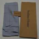 Solino Home Linen Dusty Blue Table Runner 60 Inches - Classic Hemstitch, 100% Pure Linen Coffee Table Runner 14 x 60 Inch Ideal for Dresser Tables - Fall, Autumn, Halloween, Thanksgiving