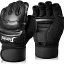 Xinluying Punch Bag Boxing Martial Arts MMA Sparring Grappling Muay Thai Taekwondo Training PU Leather Wrist Wraps Gloves, M
