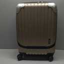 LEVEL8 Grace Carry on Luggage with Front Compartment, 20 Inch Expandable Hardside Suitcases with Wheels, Abs+Pc Harshell Spinner Luggages with Tsa Lock, Travel Bag for Women Men, Champagne