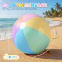 Tradder 2 Pcs 60 Inch Giant Inflatable Beach Ball Large Pastel Macaron Inflatable Float Jumbo Pool Playground Balls for Adults Summer Outdoor Games Water Pool Beach Party Favor (Multicolor)