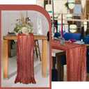 12 Pack 10ft Terracotta Cheesecloth Table Runner 35x120 Inch Boho Gauze Table Runner for Birthday Party Wedding Decoration Baby Shower Christmas Decor Special Events