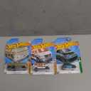 Pack Of 3 Hot Wheels Cars (Surfin' School Bus, Dodge Van, Fiat 500e)