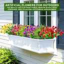 16 Bundles 7 Styles Artificial Flowers for Outdoors, UV Resistant No Fade Fake Plants Outdoor Faux Flowers Plant Silk Daisy Boston Fern Lavender Flowers for Cemetery Outside Planters Porch Patio Home