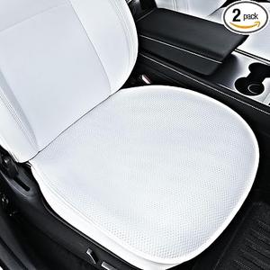 2025 Font Bottom Seat Covers for Tesla Model 3/Y Juniper/Highland [Breathable Mesh & Anti-Slip & Washable] 2PCS Seat Protectors for Tesla Model Y Model 3 Accessories 2026 2025-2017 White