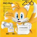Samsung PRO Plus Sonic The Hedgehog + Adapter, 256GB microSDXC, Up-to 180MB/s, Full HD & 4K UHD, UHS-I, C10, U3, V30, A2, for Nintendo-Switch, Steam Deck, GoPRO, DJI Drone, Tablets (MB-MD256SA/LC1)