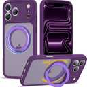 Compatible with iPhone 17 Pro Case with Magnetic Ring Stand [Compatible with Mag-Safe] [Military-Grade Protection] 17 Pro Phone Case 6.3",Dark Purple