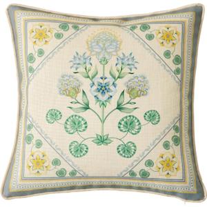 Spring Floral Block Print Pillow Cover, Euro Shams Decorative Pillow Covers 18x18 for Couch Sofa Bed Living Room, Blue Bloom