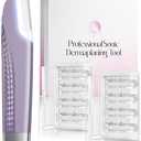 Dermaplane Razor For Women Face, 3 Adjustable Dermaplaning Tool,Facial Hair Removal Razors with Led Light for Peach Fuzz,Rechargeable Sonicsmooth Facial Hair Remover with 8 Replacement Blades (Purple)