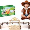 14PCS Horse Paddock with Entry Gate Toys for Kids Age 3-5 5-7 4-8 Years Olds Boys Girls, Educational Farm Horse Toys for Toddlers Age 3 4 5 6 7 8 9 10