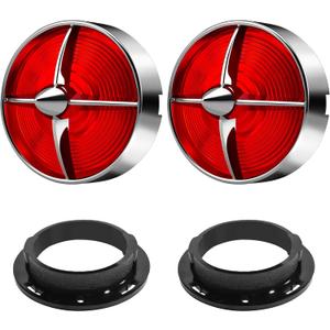 Motorcycle Turn Signal 3 1/4" Lens Covers 2 Pack, Retro Red Light Lense Rear Brake Taillight Lense Lamp Caps Universal for Harley Road King Electra Street Glide Heritage Softail Accessories