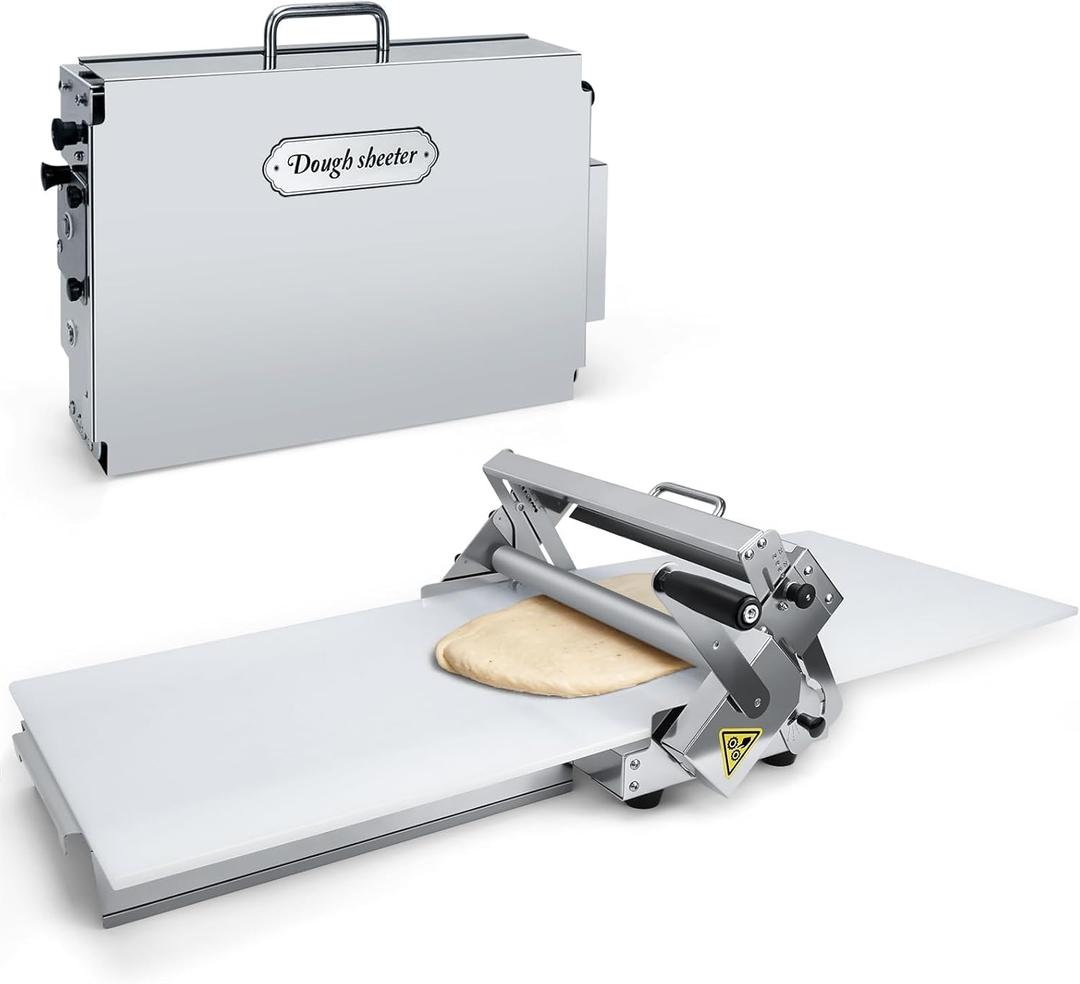 40.9''x15.5" Folding Dough Sheeter with Sheeter Board Manual Dough Roller Machine Stainless Steel Sheeter Thickness Adjustable