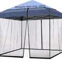 10x10 Mosquito Netting for Patio Camping Gazebo/Pop Up Canopy Tent,Double Door Side Screen Easy Installation BlackOnly Mosquito Net No Frame (Around 10x10FT)