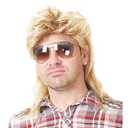 Kaneles Mullet Wigs for Men 80s Costumes Fancy Party Accessory Cosplay Halloween Wig (Light Blonde)