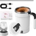 Self Stirring Coffee Mug, Rechargeable Self Stirring Mug with Temperature Display, Automatic Self-Stirring Magnetic Coffee Mug for Coffee, Tea, Milk 13OZ