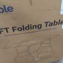 Byliable Folding Table 6ft Portable Heavy Duty Plastic Fold-in-Half Utility Foldable Table Plastic Dining Indoor Outdoor for Camping, Picnic and Party, White