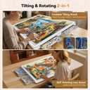 Playboda 1500 Pieces Tiltable & Rotating Puzzle Board with Drawers, Anti-Slip Mat and Black Cover, 35"x27" Portable Spinning Plastic Jigsaw Puzzle Table for Adults, Upgraded Lazy Susan