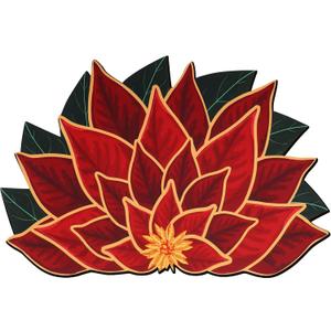 Hoolerry Christmas Poinsettia Doormat Christmas Poinsettia Rug Floral Decorative Doormat Non Slip Winter Door Mat Outdoor Rug for Indoor Xmas Holiday Bedroom Home Decoration(27.6 x 19.7 Inch) (0" x 0" (Rectangular))