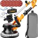 Electric Drywall Sander, 950W Drywall Power Sander with Vacuum Dust Collector, Variable Speed 800-2100RPM, LED Light, Dustless Wall Sander for Drywall, Popcorn Ceiling, Corner etc (Orange)